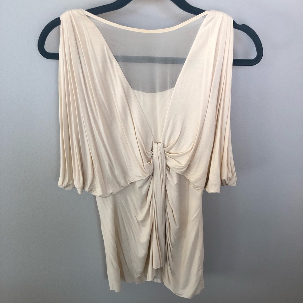 Ivory drape front top